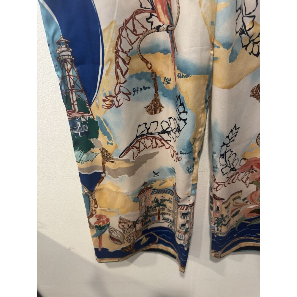 NWT CHICO'S Sanibel Island Print Wide Leg Silky Pants Women's Size 8 - Picture 6 of 12
